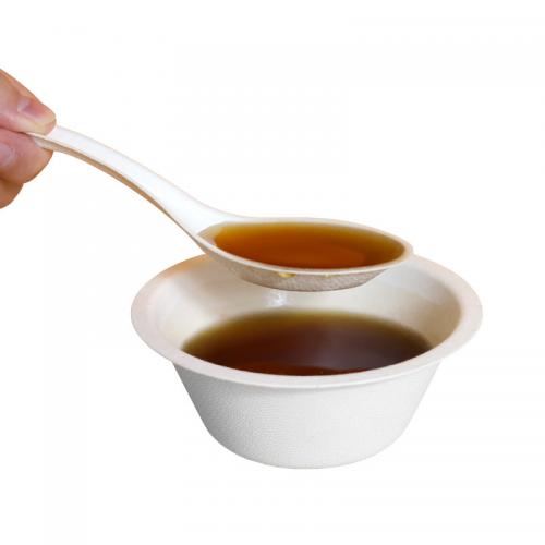 ช้อนซุปชานอ้อยที่ย่อยสลายได้และย่อยสลายได้ขนาด 5.6 นิ้ว